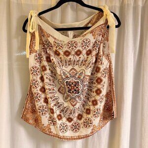 Westmoon Scarf Print Sleeveless Cowl-Neck Top – Boho Paisley Bandana Tank (S)